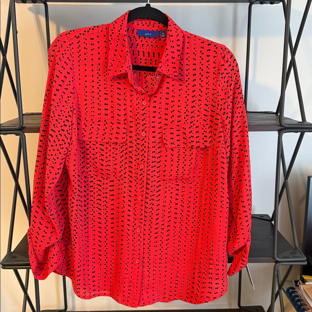 Apt. 9 Red and Black Women's Top